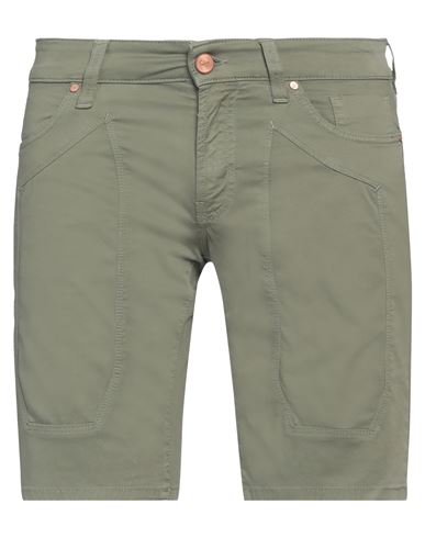 Jeckerson Man Shorts & Bermuda Shorts Military Green Size 30 Cotton, Elastane