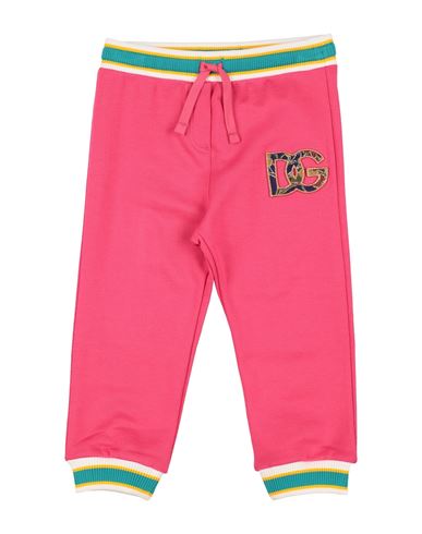 Dolce & Gabbana Newborn Girl Pants Fuchsia Size 3 Cotton, Polyester, Acetate, Silk In Pink
