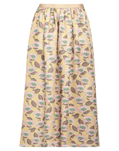 Shop Siyu Woman Midi Skirt Yellow Size 4 Wool, Lurex, Silk, Nylon, Cotton