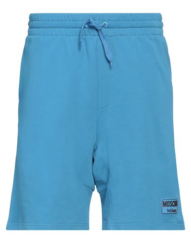 Moschino Man Shorts & Bermuda Shorts Azure Size 36 Cotton In Blue