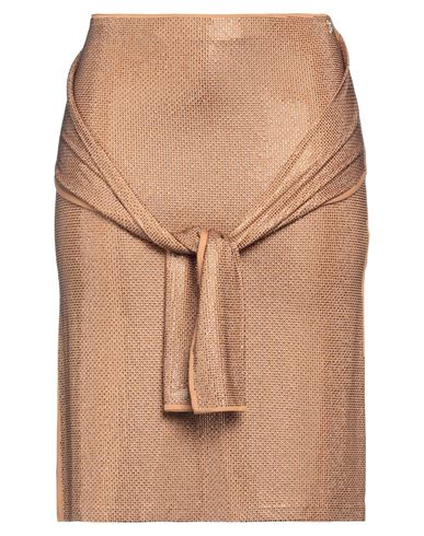Patrizia Pepe Woman Midi Skirt Camel Size 2 Viscose, Elastane, Glass In Neutral
