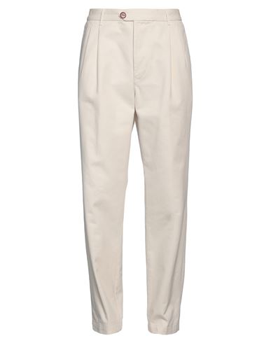 Shop Tela Genova Man Pants Off White Size 35 Cotton