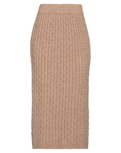 Shop Siste's Woman Midi Skirt Beige Size S Acrylic, Wool, Viscose, Alpaca Wool