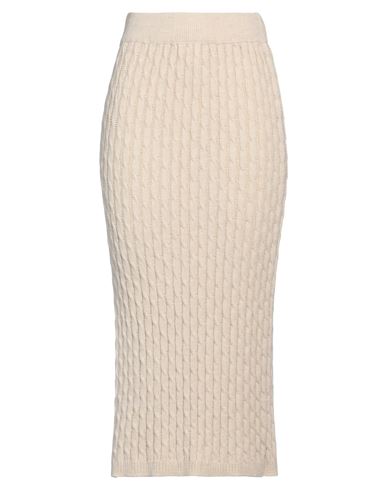 Siste's Woman Midi Skirt Ivory Size S Acrylic, Wool, Viscose, Alpaca Wool In White