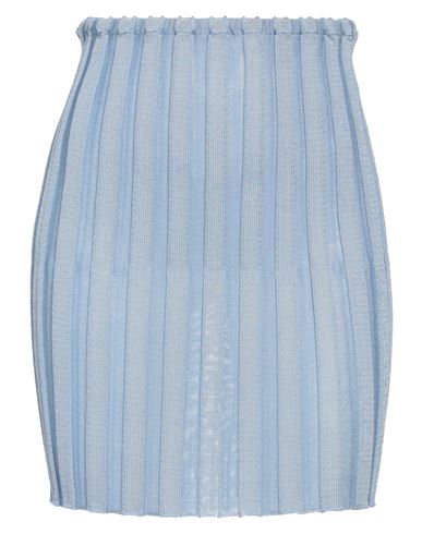 A. Roege Hove Woman Mini Skirt Sky Blue Size M Cotton, Nylon In Black