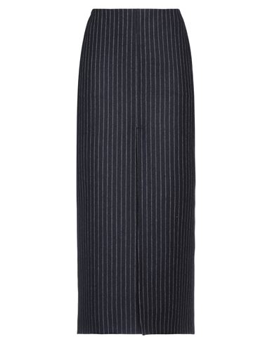 Shop Philosophy Di Lorenzo Serafini Woman Maxi Skirt Navy Blue Size 6 Wool