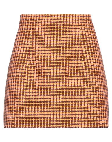 Marni Woman Mini Skirt Orange Size 8 Polyester, Viscose In Black