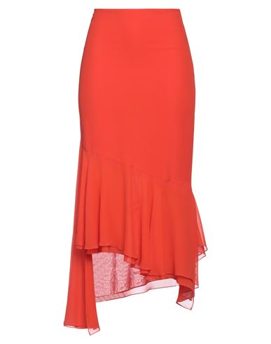 The Andamane Woman Midi Skirt Coral Size 6 Silk In Red