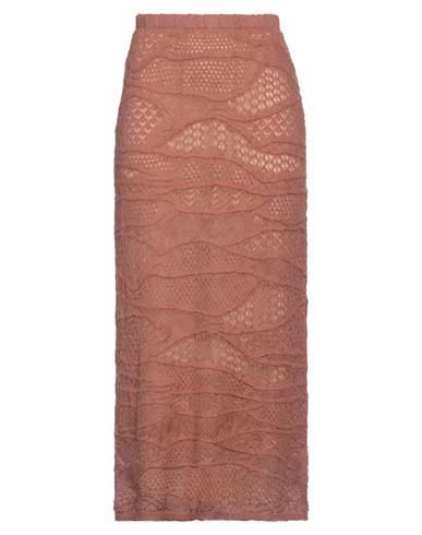 Shop Alysi Woman Midi Skirt Brown Size L Mohair Wool, Polyamide, Virgin Wool