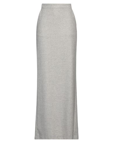The Andamane Woman Maxi Skirt Light Grey Size 4 Wool, Polyester In Gray