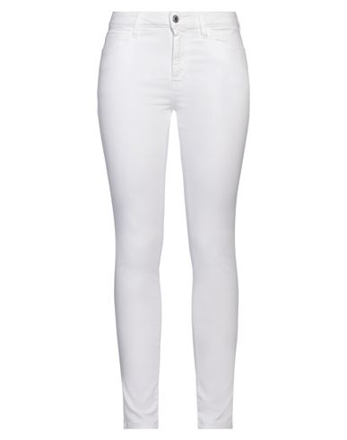 Shop Guess Woman Pants White Size 28w-31l Cotton, Elastomultiester, Elastane
