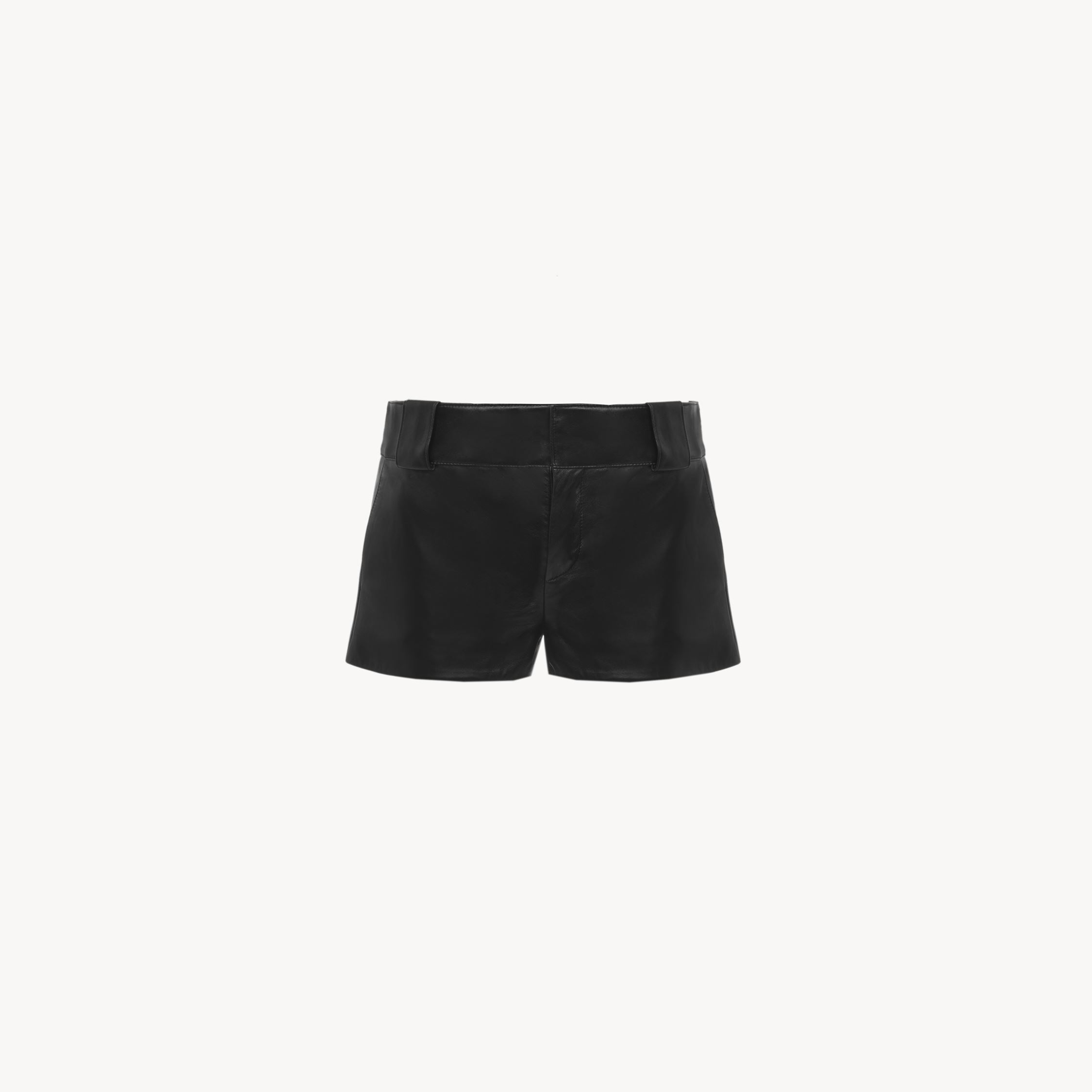 Shop Chloé Mini Short Tailleur En Cuir Nappa Souple Femme Noir Taille 36 100% Cuir D'agneau In Black