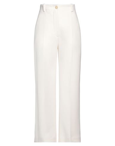 Patou Woman Pants Ivory Size 8 Virgin Wool, Nylon In White