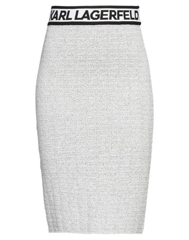 Karl Lagerfeld Woman Midi Skirt White Size M Synthetic Fibers, Polyester, Acrylic, Elastane, Nylon