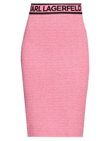 Karl Lagerfeld Woman Midi Skirt Pink Size L Synthetic Fibers, Polyester, Acrylic, Elastane, Nylon