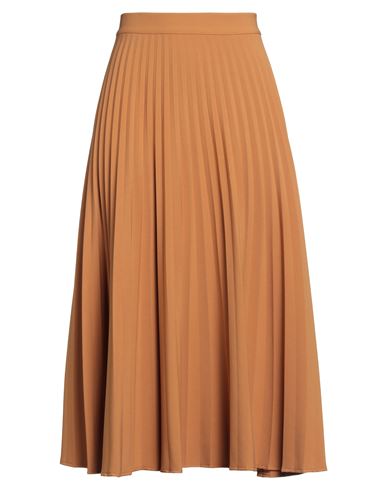 Niū Woman Midi Skirt Camel Size L Polyester, Viscose, Elastane