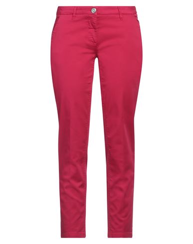 Shaft Woman Pants Fuchsia Size 28 Cotton, Elastane In Red