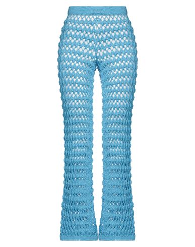 Letanne Woman Pants Azure Size M Cotton, Silk In Blue