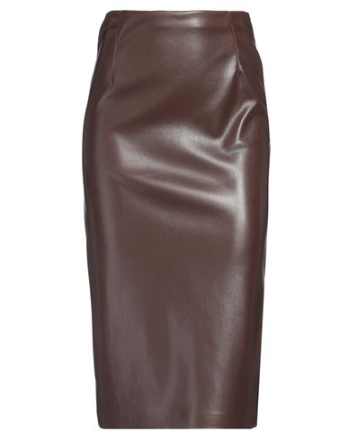 Shop Jucca Woman Midi Skirt Brown Size 8 Polyester, Polyurethane
