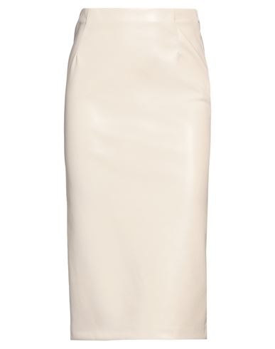 Shop Jucca Woman Midi Skirt Cream Size 6 Polyester, Polyurethane In White