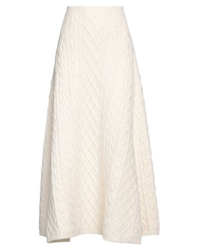 Shop Chloé Woman Midi Skirt Ivory Size S Wool, Cashmere, Polyamide, Elastane In White