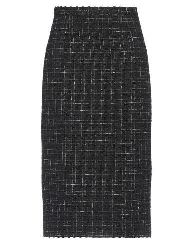 Rochas Woman Midi Skirt Black Size 8 Polyester, Acrylic, Cotton, Metal