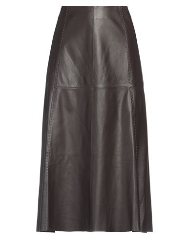 Shop Arma Woman Midi Skirt Dark Brown Size 12 Lambskin