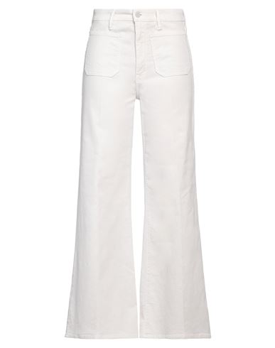 Mother Woman Pants Off White Size 30 Cotton, Polyester, Elastane