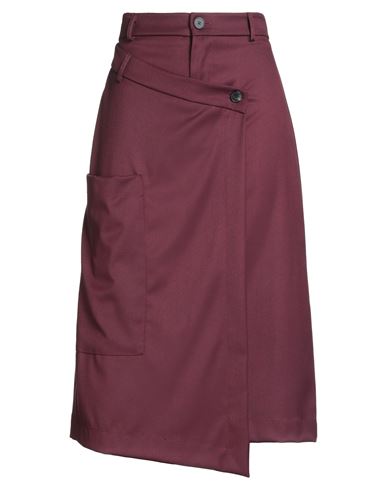 Vicolo Woman Midi Skirt Burgundy Size L Polyester, Viscose, Elastane In Burgundy