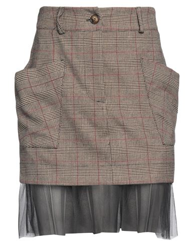 Shop Vicolo Woman Mini Skirt Sand Size M Polyester, Viscose, Elastane, Polyamide In Beige