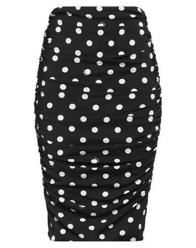 Pinko Ruched Polka Dot-print Skirt In Black