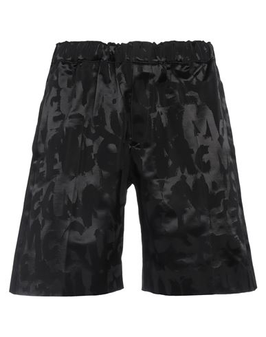 Shop Alexander Mcqueen Man Shorts & Bermuda Shorts Black Size 34 Cotton, Viscose