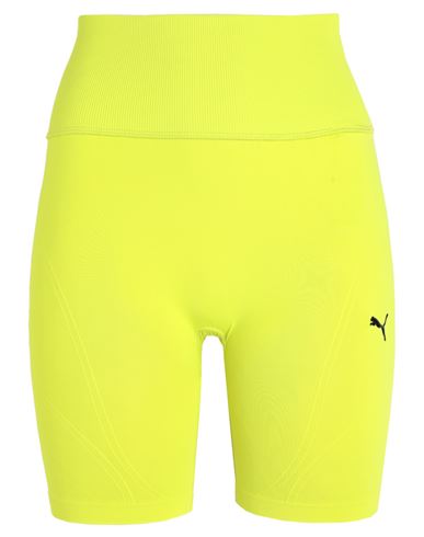 Shop Puma "shapeluxe Seamless Hw 6" Short Tight" Woman Shorts & Bermuda Shorts Acid Green Size L Nylon, E