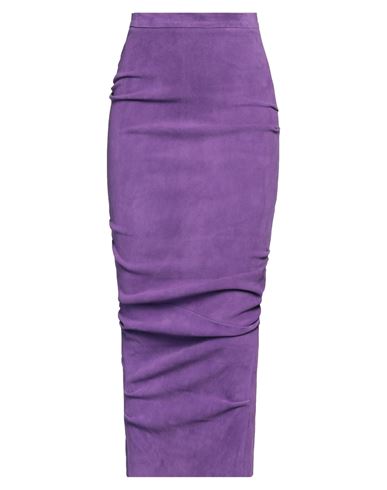 Shop Laquan Smith Woman Maxi Skirt Purple Size S Lambskin
