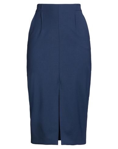 Patrizia Pepe Woman Midi Skirt Midnight Blue Size 4 Polyester, Virgin Wool, Elastane