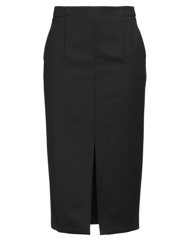 Shop Patrizia Pepe Woman Midi Skirt Black Size 6 Polyester, Virgin Wool, Elastane