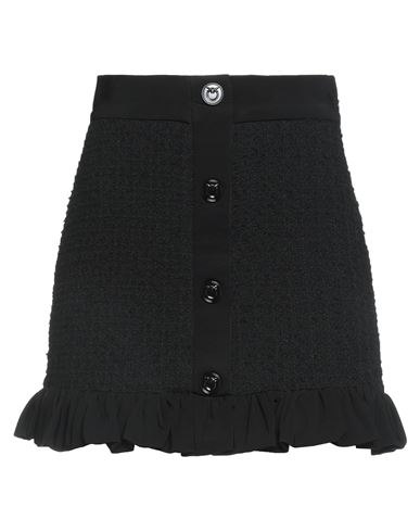 Pinko Woman Mini Skirt Black Size 2 Cotton, Acrylic, Polyester, Wool, Viscose