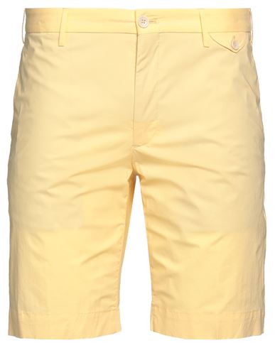 Incotex Man Shorts & Bermuda Shorts Yellow Size 38 Cotton, Elastane