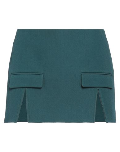 Shop Dion Lee Woman Mini Skirt Deep Jade Size 4 Polyester, Wool In Green