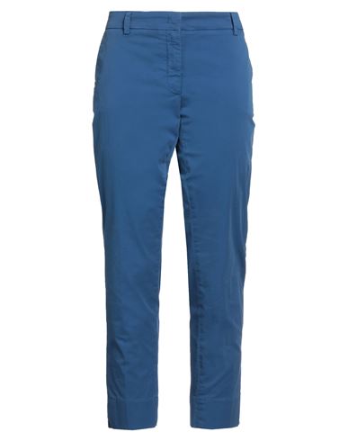 Rossopuro Woman Pants Blue Size 12 Cotton, Elastane In Blue