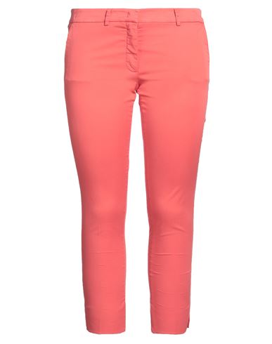 Rossopuro Woman Pants Coral Size 10 Cotton, Elastane In Red