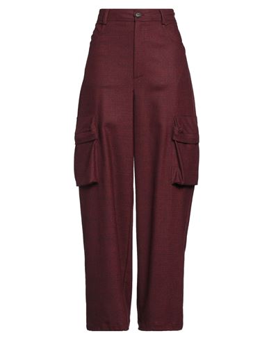 Pinko Woman Pants Burgundy Size 4 Polyester, Acrylic, Wool, Viscose, Elastane In Red