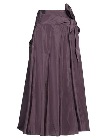 Niū Woman Midi Skirt Dark Purple Size L Polyester In Brown