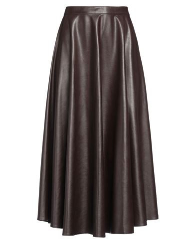 Shop Rue Du Bac Woman Midi Skirt Dark Brown Size 2 Polyester