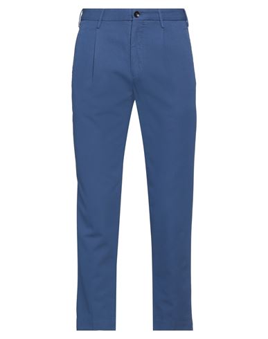 Shop Incotex Man Pants Bright Blue Size 34 Cotton, Linen