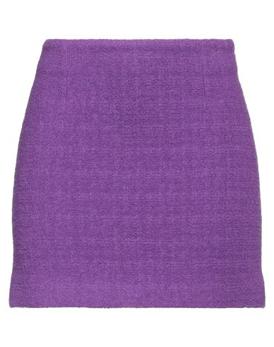 Tagliatore 02-05 Woman Mini Skirt Purple Size 6 Virgin Wool, Polyamide In Purple