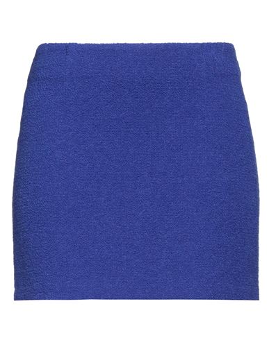 Tagliatore 02-05 Woman Mini Skirt Bright Blue Size 10 Virgin Wool, Polyamide In Blue