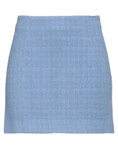 Tagliatore 02-05 Woman Mini Skirt Pastel Blue Size 4 Virgin Wool, Polyamide In Blue