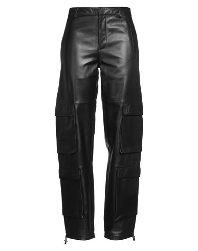 Dondup Woman Pants Black Size 10 Lambskin In Black