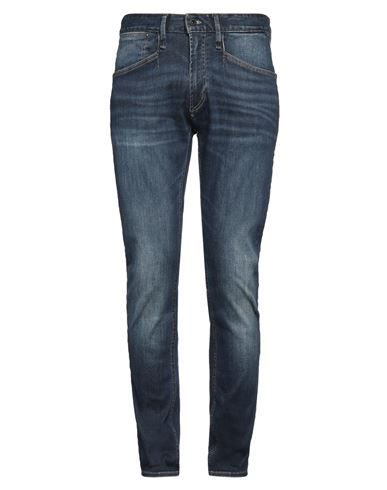Shop Denham Man Jeans Blue Size 33w-34l Organic Cotton, Recycled Polyester, Elastane, Cowhide